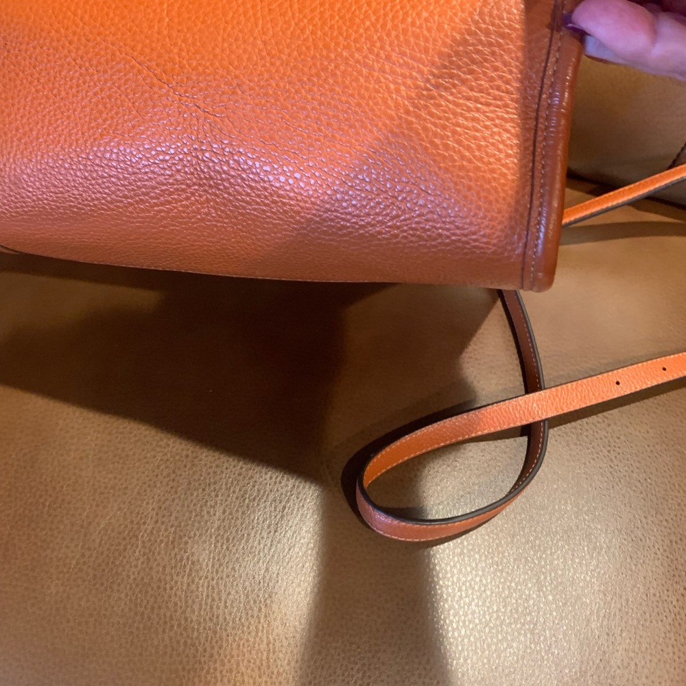 BOMBSHELL SALE!🌼 COACH LTHR TOTE SATCHEL DEEP BRIGHT LIVELY SUNSET PUMPKINY $375 - Picture 7 of 11